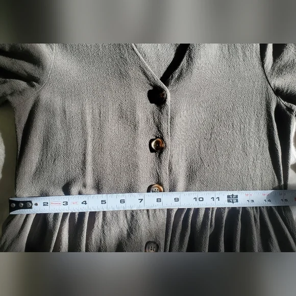 Neuflora Button Up Olive Dress Size XS - Picture 6 of 6